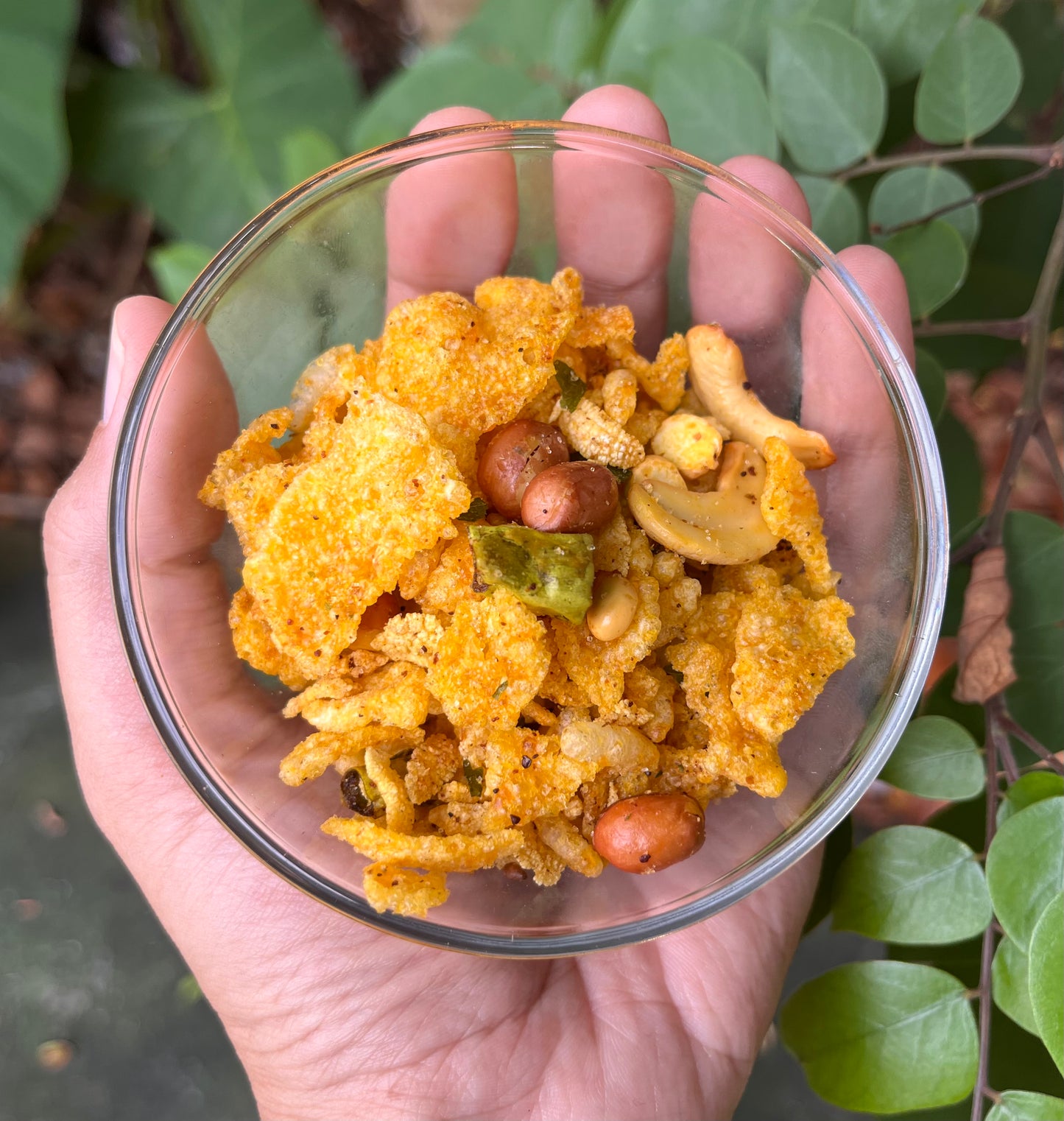 best preservative free homemade snack Makai Chivda Cornflakes Mixture, tea-time snack on tocco. poha namkeen