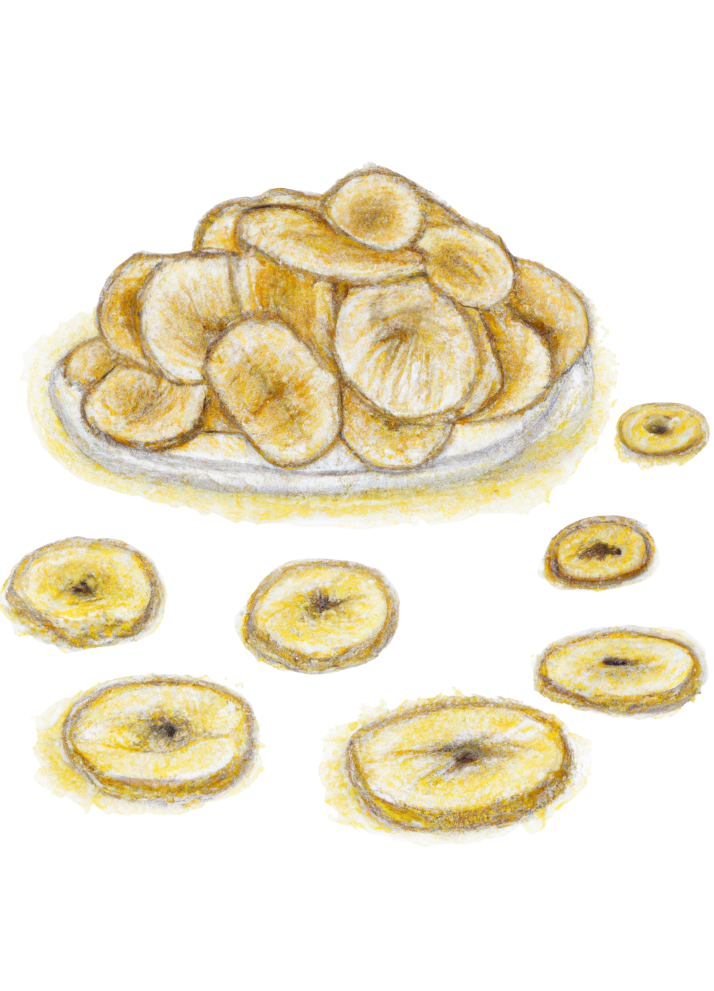 fresh homemade banana chips