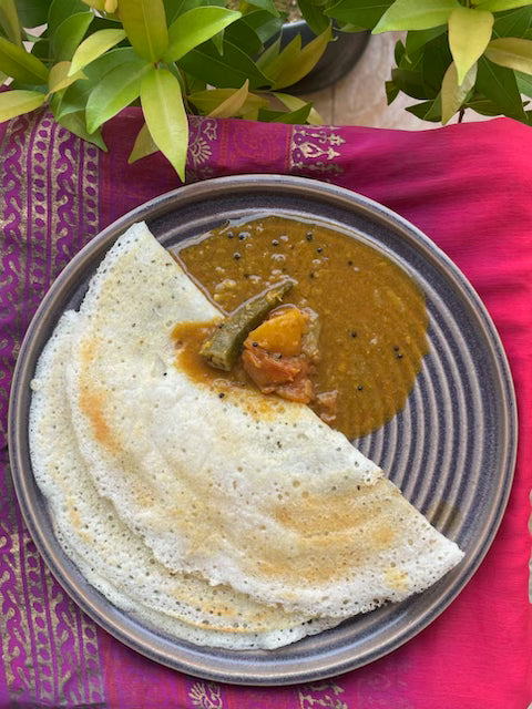 South Indian dosa and sambar